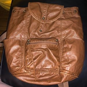 Brown backpack with lining